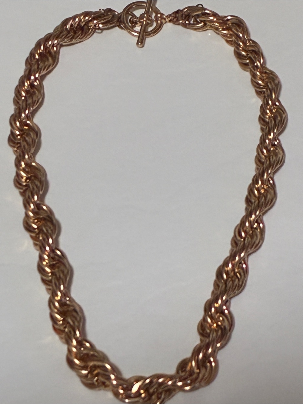 Rose Gold Rope Twist Necklace for Women